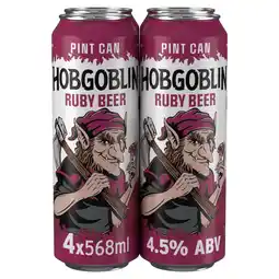 Tesco Hobgoblin Ruby Ale Beer Can 4x568ml offer