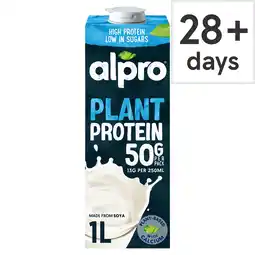 Tesco Alpro High Protein Soya Original Long Life Dairy Free Drink 1L offer