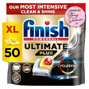 Tesco Finish Ultimate Plus All In One Lemon 50s Dishwasher Tablets 610g offer