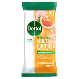 Tesco Dettol Multi-Purpose Cleaning Wipes Mediterranean Vibe 70s offer