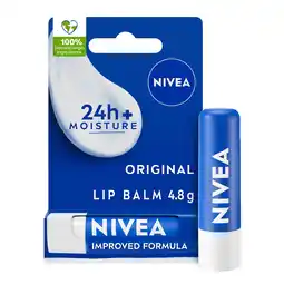 Tesco NIVEA Original Care Lip Balm 4.8g offer