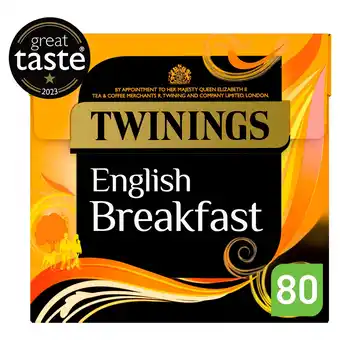 Tesco Twinings 80 English Breakfast T Bags 200G offer