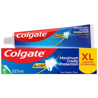 Tesco Colgate Maximum Cavity Protection Toothpaste 125ml offer