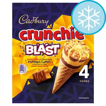 Tesco Cadbury Crunchie Blast Ice Cream Cones 4x100ml offer