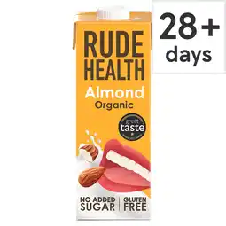 Tesco Rude Health Organic Almond Longlife Dairy Free Drink 1L offer