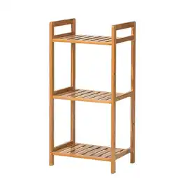 Tesco Living and Home 3 Tier Bamboo Wood Storage Shelf Rack- 35cm W x 25cm D x 71cm H offer