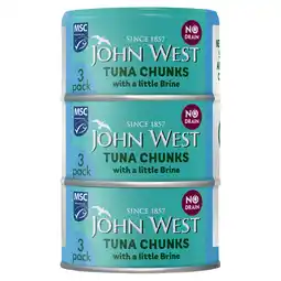 Tesco John West No Drain Tuna Chunks in Brine 3x100g Eco-twist offer