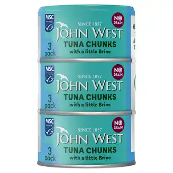 Tesco John West No Drain Tuna Chunks in Brine 3x100g Eco-twist offer