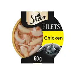 Tesco Sheba Fillets Wet Cat Food Tray with Chicken in Gravy 60g offer