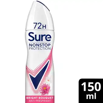 Tesco Sure Women Bright Bouquet 72h Nonstop Protection Antiperspirant Deodorant 150ml offer