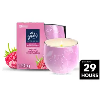 Tesco Glade Candle Vibrant Raspberries 120g offer