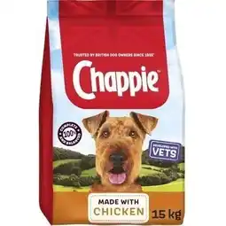 Tesco 15kg Chappie Complete Dry Adult Dog Food Chicken & Wholegrain Cereal offer