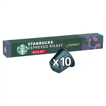 Tesco Starbucks by Nespresso Decaf Espresso Roast Coffee Pods x10 57g offer