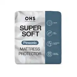 Tesco OHS Pinsonic Soft Touch Anti-Allergy Mattress Topper Protector, Double - White offer