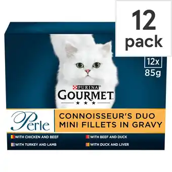 Tesco Gourmet Perle Connoisseurs Duo Cat Food 12X85g offer