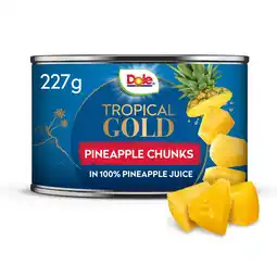 Tesco Dole Gold Pineapple Chunks In Juice 227G offer