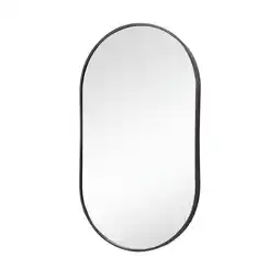 Tesco Living and Home Modern Oval Metal Wall Mirror - Black offer