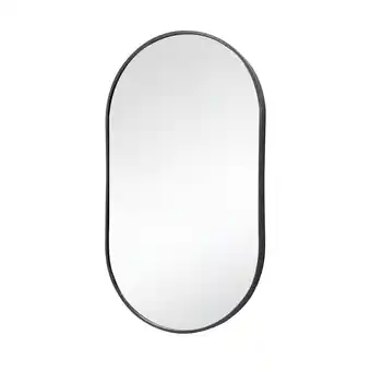 Tesco Living and Home Modern Oval Metal Wall Mirror - Black offer