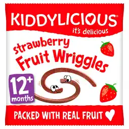 Tesco Kiddylicious Strawberry Fruit Wriggles 12G offer