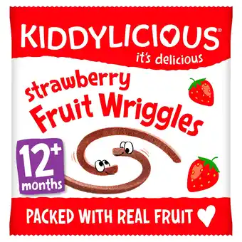 Tesco Kiddylicious Strawberry Fruit Wriggles 12G offer