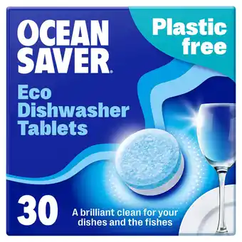 Tesco OceanSaver Plastic Free 30 Eco Dishwasher Tablets 420g offer