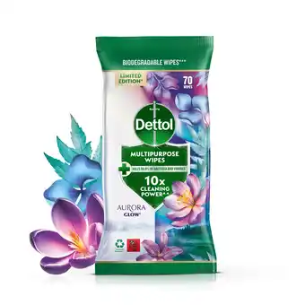 Tesco Dettol Multi-Purpose Cleaning Wipes Aurora Glow 70s offer