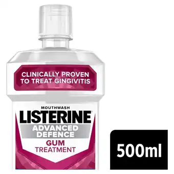 Tesco Listerine Advanced Defence Gum Treatment Mouthwash 500ml offer