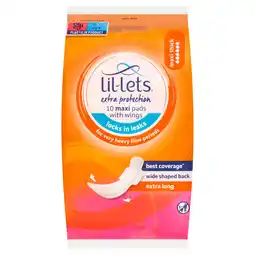 Tesco Lil-Lets Extra Protection 10 Maxi Pads with wings offer