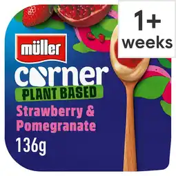 Tesco Muller Corner Plant Based Yoghurt Strawberry & Pomegranate 136g offer