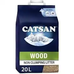 Tesco 20L Catsan Wood Comfort Non Clumping Cat Litter 100% Natural & Biodegradable offer