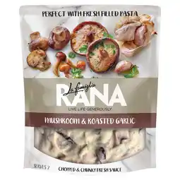 Tesco La Famiglia Rana Mushroom & Roasted Garlic Fresh Sauce 200g offer