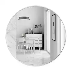 Tesco Living and Home Nordic Round Bathroom Wall Mirror - 40cm - White offer