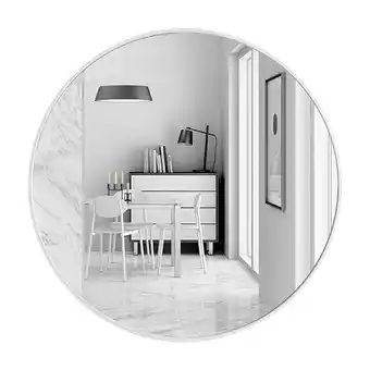 Tesco Living and Home Nordic Round Bathroom Wall Mirror - 40cm - White offer