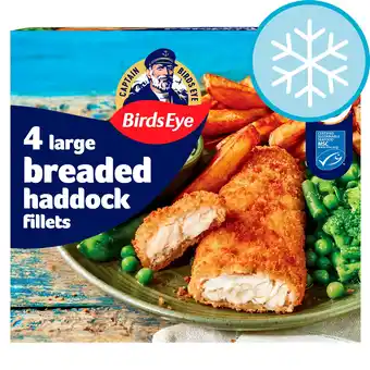 Tesco Birds Eye 4 Large Breaded Haddock 440G offer