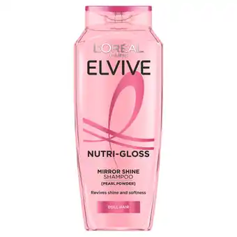 Tesco L'Oreal Elvive Nutri-Gloss Mirror Shine Shampoo 250Ml offer