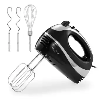 Tesco VonShef 300W Black Hand Mixer Electric Whisk with 5 Speeds offer