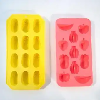 Tesco Fruit Shapes Ice Cubes Mould Reusable Tray 20cm offer