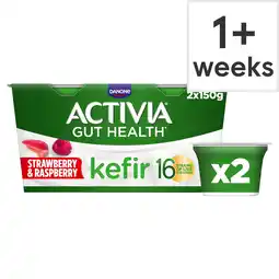 Tesco Activia Kefir Strawberry & Raspberry Gut Health Yoghurt Multipack 2x150g offer