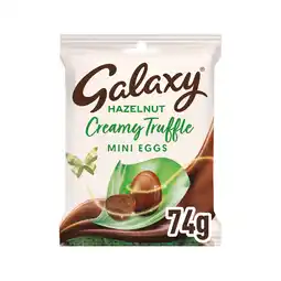 Tesco Galaxy Milk Chocolate Creamy Truffle Easter Mini Eggs Hazelnut Flavour 74g offer