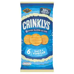 Tesco Jacob’s Crinklys Salt & Vinegar 30% Less Fat Multipack Snacks 6x23g offer