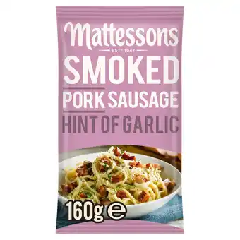 Tesco Mattessons Smoked Pork Sausage Garlic 160g offer