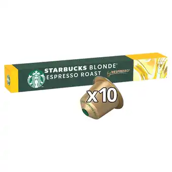 Tesco Starbucks by Nespresso Blonde Espresso Roast Coffee Pods x10 53g offer