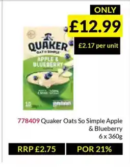 Musgrave MarketPlace Quaker Oats So Simple Apple offer