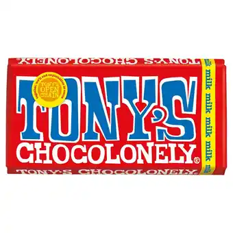 Tesco Tony's Chocolonely Milk Chocolate 180G offer