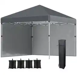 Tesco Outsunny 3m x 3m Pop Up Gazebo with 2 Sidewalls, Weight Bags offer