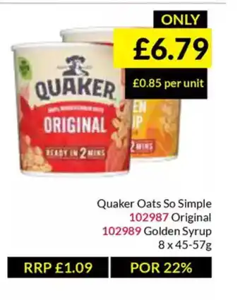 Musgrave MarketPlace Quaker Oats So Simple offer