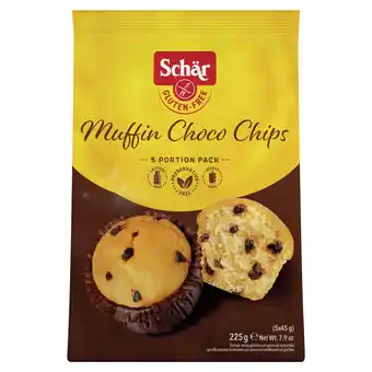 Tesco SCHAR GLUTEN FREE MUFFIN CHOCO CHIPS 225G offer