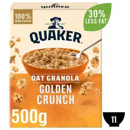 Tesco Quaker Oat Granola Golden Crunch 500g offer