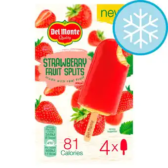 Tesco Del Monte Strawberry Splits Ice Cream Lollies 4x73ml offer