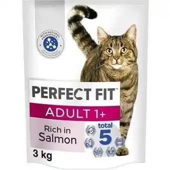 Tesco 3kg Perfect Fit Advanced Nutrition Adult Complete Dry Cat Food Salmon 4x750g offer